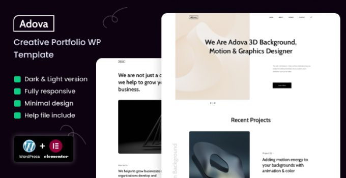 Adova – Creative Portfolio WordPress Theme