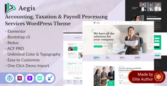 Aegis – Accounting & Payroll Processing Services WordPress Theme