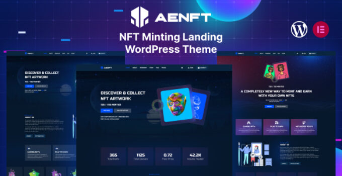 Aenft – NFT Minting Collection WordPress Theme