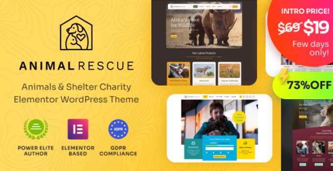 Animal Rescue – Shelter Charity WordPress Theme