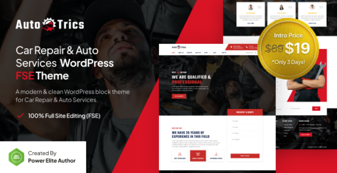 AutoTrics – Car Repair & Auto Service FSE WordPress Theme