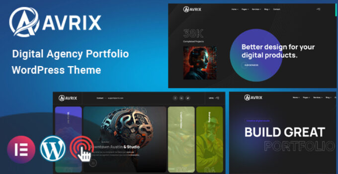 Avrix – Digital Agency Portfolio WordPress Theme