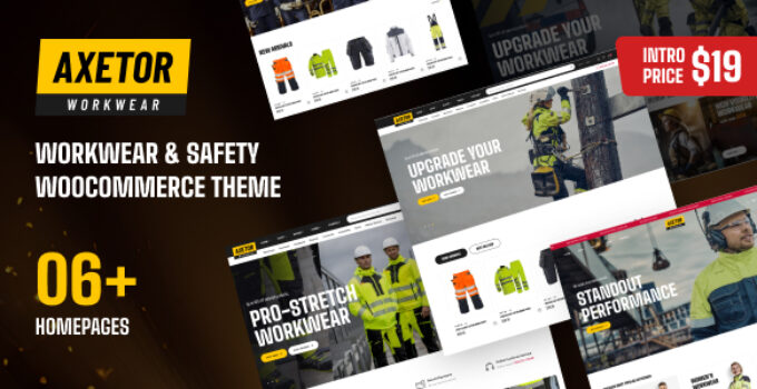Axetor – Workwear & Safety WooCommerce Theme