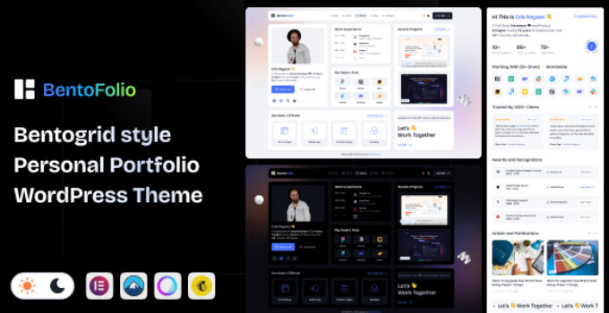 Bentofolio – Personal Portfolio WordPress Theme