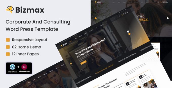 Bizmax – Corporate And Consulting Business WordPress Theme