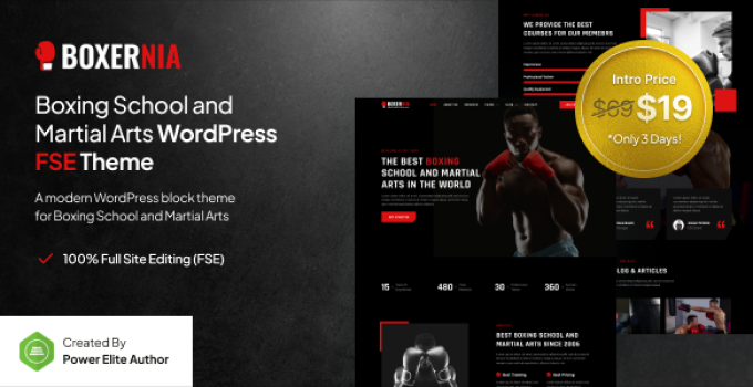 Boxernia – Boxing School & Martial Arts FSE WordPress Theme