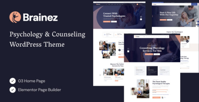 Brainez – Psychology And Counseling WordPress Theme
