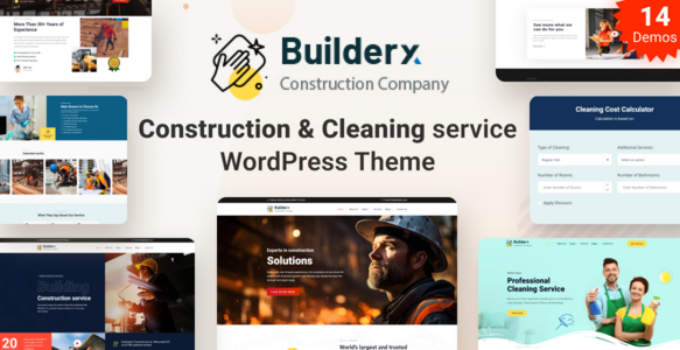 Builderx – Construction & Cleaning service WordPress Theme