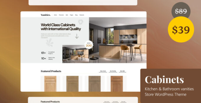 Cabinets – Kitchen & Bathroom vanities Store WordPress Theme