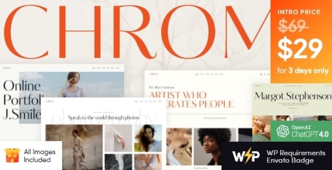 Chroma – Photography Portfolio WordPress Theme