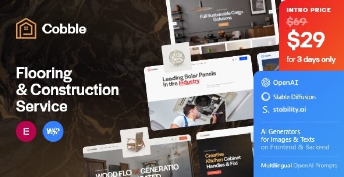 Cobble – Flooring & Construction Service WordPress Theme