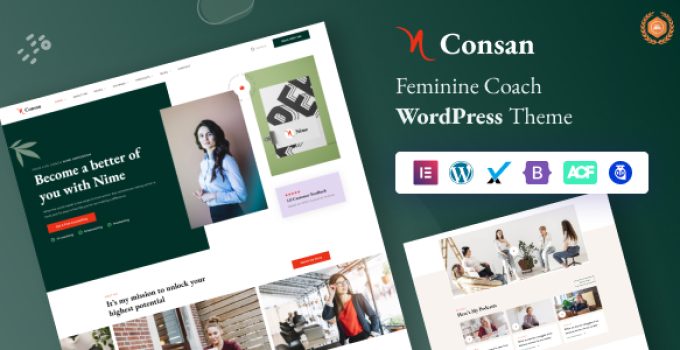 Consan – Feminine Coach WordPress Theme