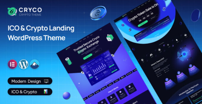 Cryco – ICO & Crypto Landing WordPress Theme