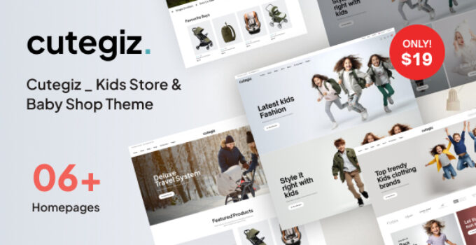 Cutegiz – Kids Store & Baby Shop WooCommerce Theme