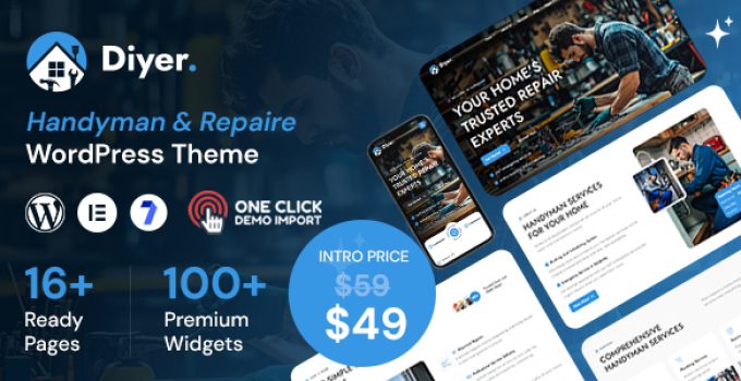 Diyer – Handyman and Repaire Service WordPress Theme