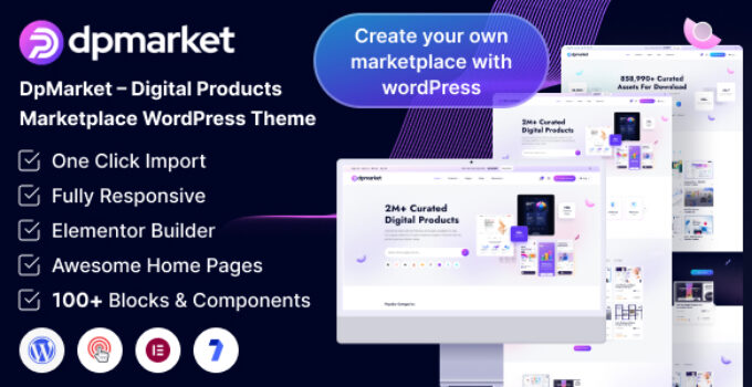 DpMarket – Digital Marketplace Multi-Vendor WordPress Theme