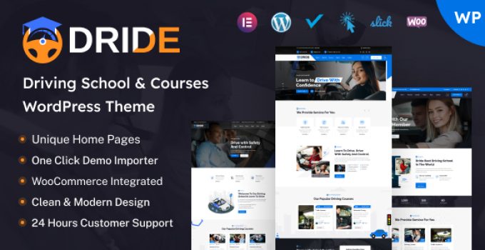 Dride – Driving School & Courses WordPress Theme