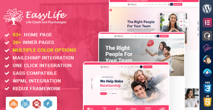 EasyLife – Life Coach Consultant WordPress Theme