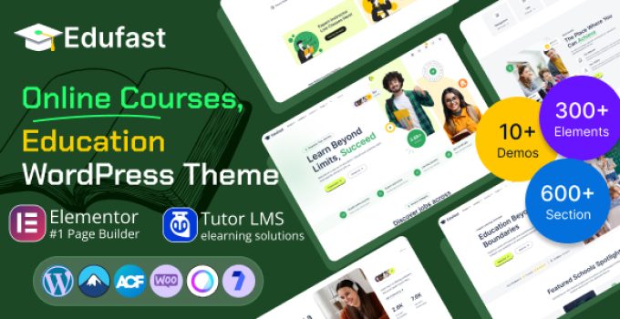 Edufast – Education & Online Course WordPress Theme