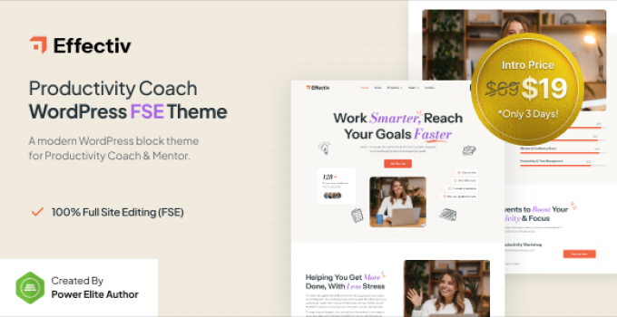 Effectiv – Productivity Coach & Mentor FSE WordPress Theme