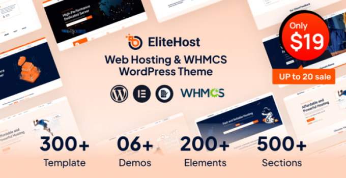 Elitehost – Webhosting & WHMCS WordPress Theme
