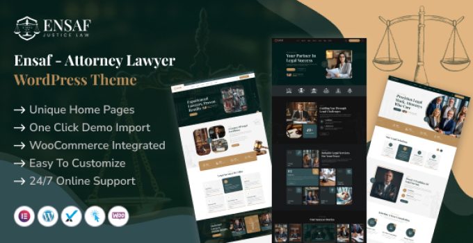 Ensaf – Attorney Lawyer WordPress Theme