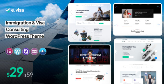 Evisa – Immigration and Visa Consulting WordPress Theme