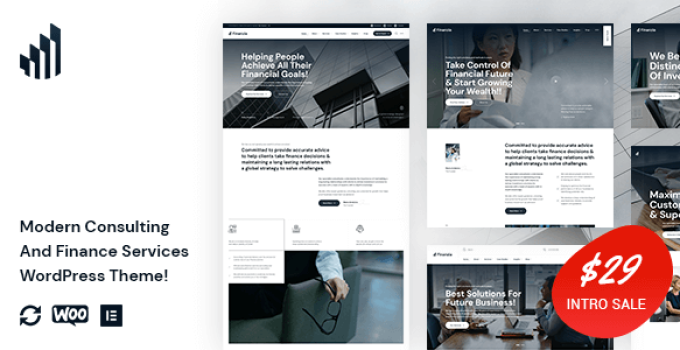 Finanzia – Modern Consulting And Finance Services WordPress Theme