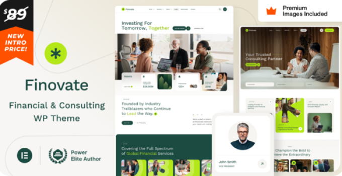 Finovate – Business Consulting & Financial Advisors WordPress Theme