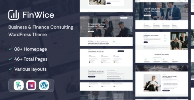 FinWice – Business & Finance Consulting WordPress Theme