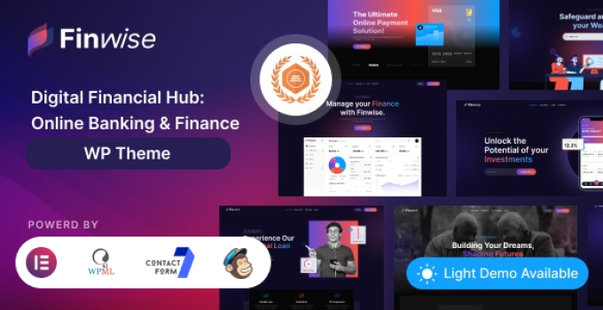 Finwise – Online Banking & Finance WordPress Theme