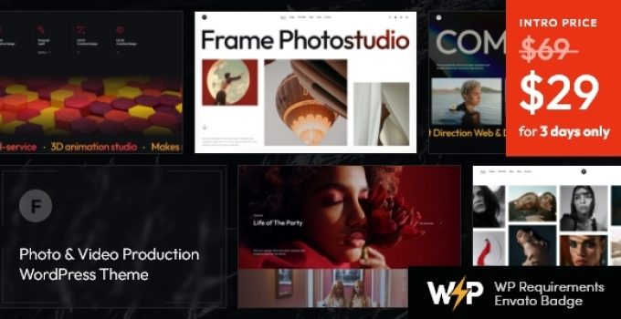 Frame – Photo & Video Production WordPress Theme