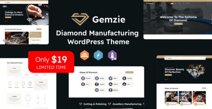 Gemzie – Diamond Manufacturing WordPress Theme