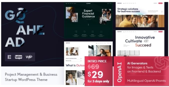 GoAhead — Business Startup WordPress Theme