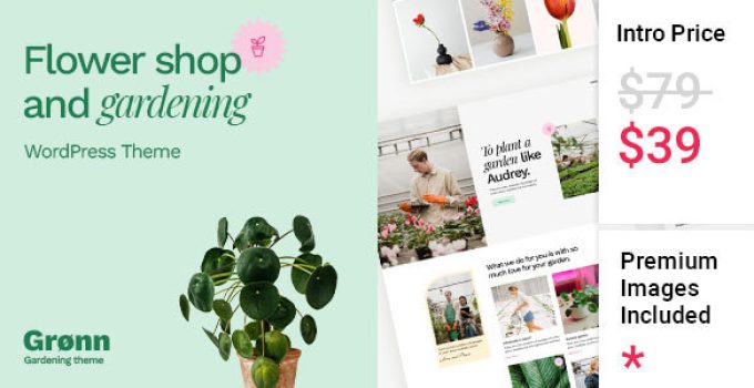 Grønn – Flower Shop and Gardening Theme