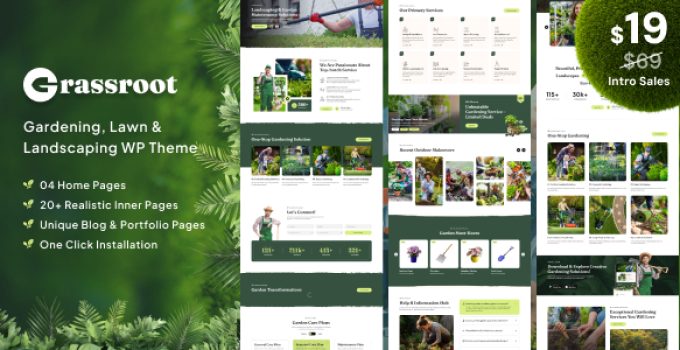 GrassRoot – Landscape Gardening WordPress Theme