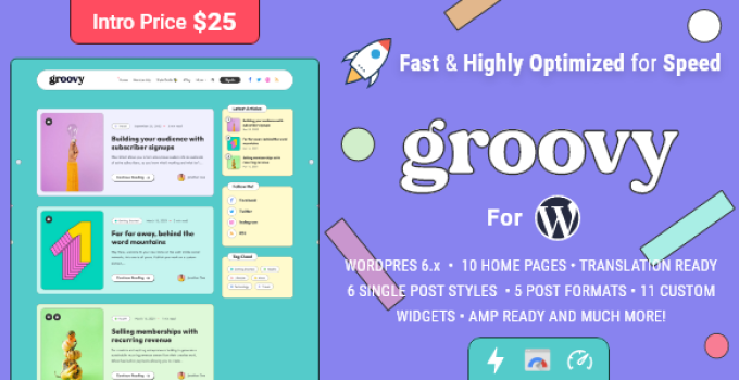 Groovy – Modern & Lightweight Blog for WordPress