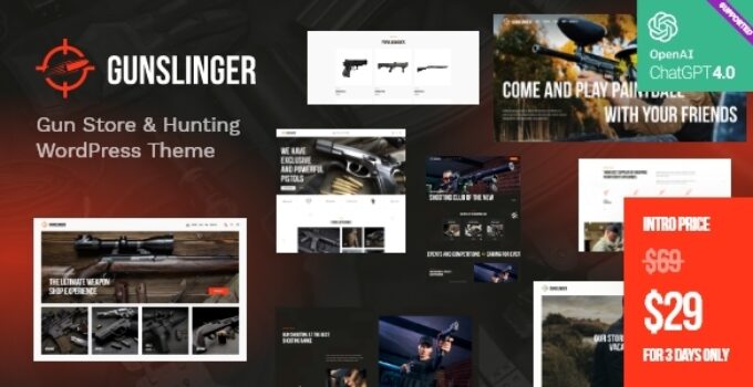 Gunslinger — Gun Store & Hunting WordPress Theme