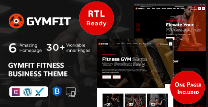 GymFit – Fitness and Gym WordPress Theme & RTL Ready