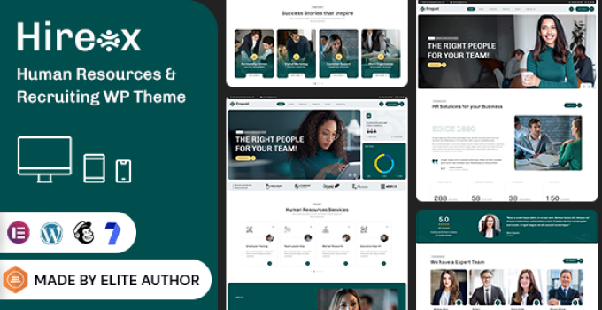 Hireox – Human Resources & Recruiting WordPress Theme