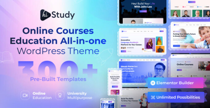 HiStudy – Online Courses & Education WordPress Theme