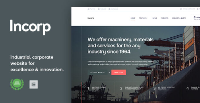 Incorp – Industrial, Factory & Corporate WordPress Theme