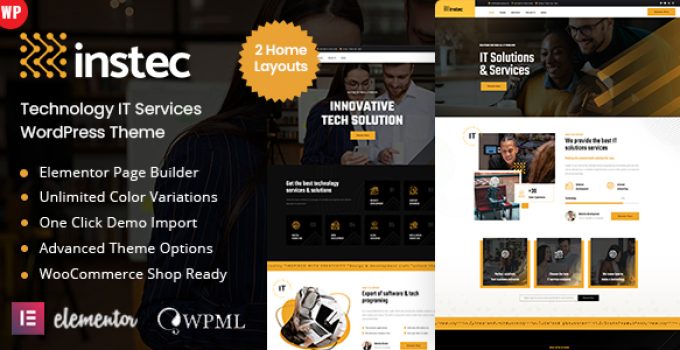 Instec – Technology IT Services WordPress Theme