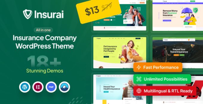 Insurai – Insurance Company WordPress Theme