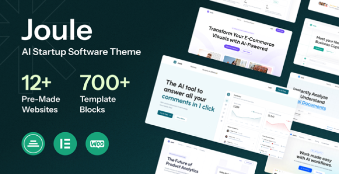 Joule – AI Startup Software Elementor WordPress Theme