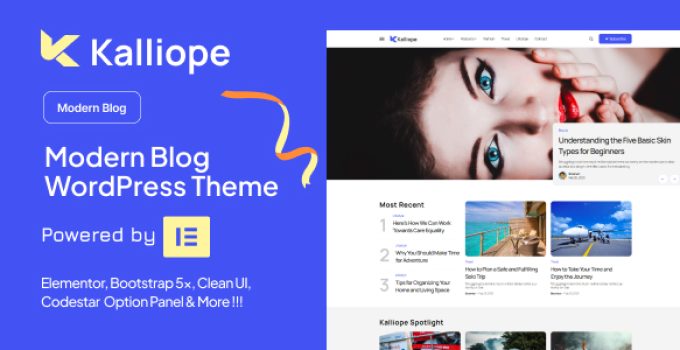 Kalliope – Modern Blog WordPress Theme