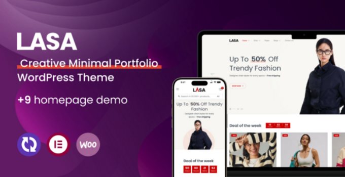 Lasa – Creative Minimal Portfolio WordPress Theme