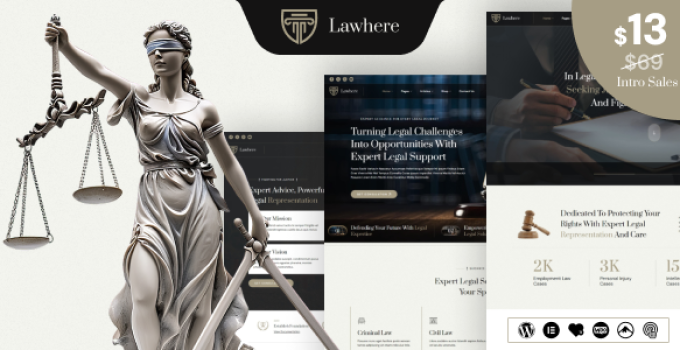 Lawhere – Lawyer, Law Firm WordPress Theme