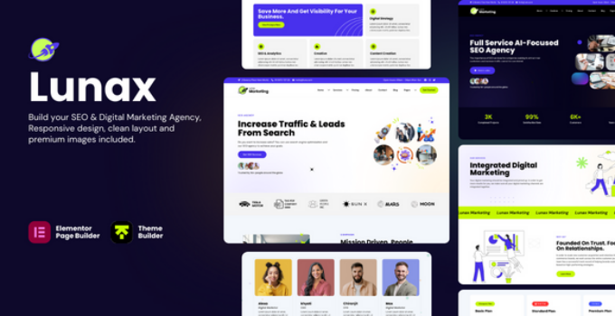 Lunax – Digital Marketing Agency & SEO WordPress Theme