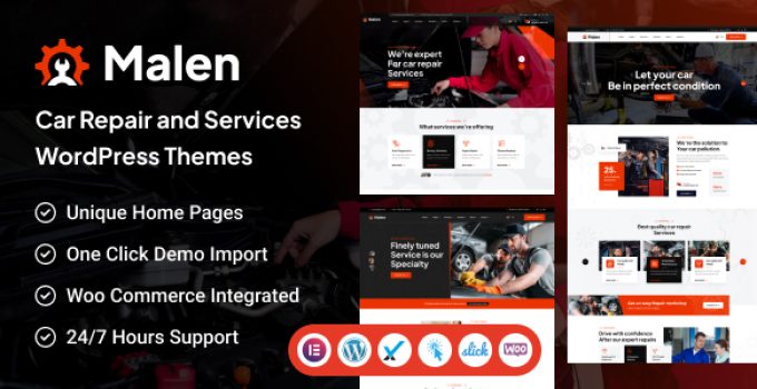 Malen – Car Service & Repair WordPress Theme